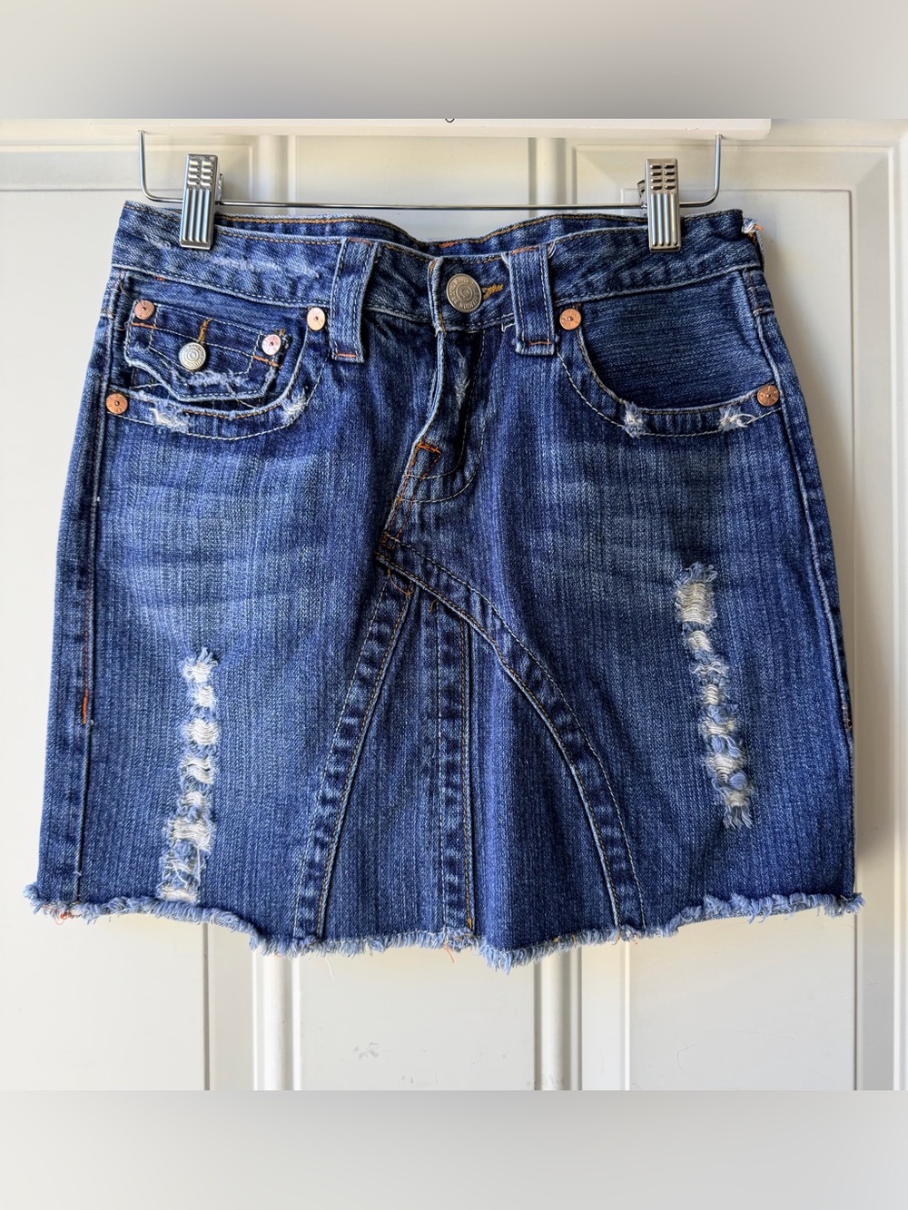True Religion Denim Frayed Mini Skirt - Picture 2 of 7